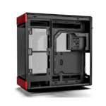 Gabinete HYTE Y60 – ATX Mid Tower, 3 Ventiladores Incluidos, Cristal Templado Panorámico de Doble Cámara, Cable Elevador PCIE 4.0 – Negro Con Rojo - Image 9
