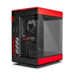 Gabinete HYTE Y60 – ATX Mid Tower, 3 Ventiladores Incluidos, Cristal Templado Panorámico de Doble Cámara, Cable Elevador PCIE 4.0 – Negro Con Rojo - Image 3