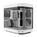 Gabinete HYTE Y60 – ATX Mid Tower, 3 Ventiladores Incluidos, Cristal Templado Panorámico de Doble Cámara, Cable Elevador PCIE 4.0 – Blanco
