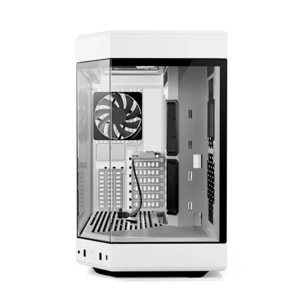 Gabinete HYTE Y60 – ATX Mid Tower, 3 Ventiladores Incluidos, Cristal Templado Panorámico de Doble Cámara, Cable Elevador PCIE 4.0 – Blanco - Image 2