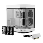 Gabinete HYTE Y60 – ATX Mid Tower, 3 Ventiladores Incluidos, Cristal Templado Panorámico de Doble Cámara, Cable Elevador PCIE 4.0 – Blanco - Image 3