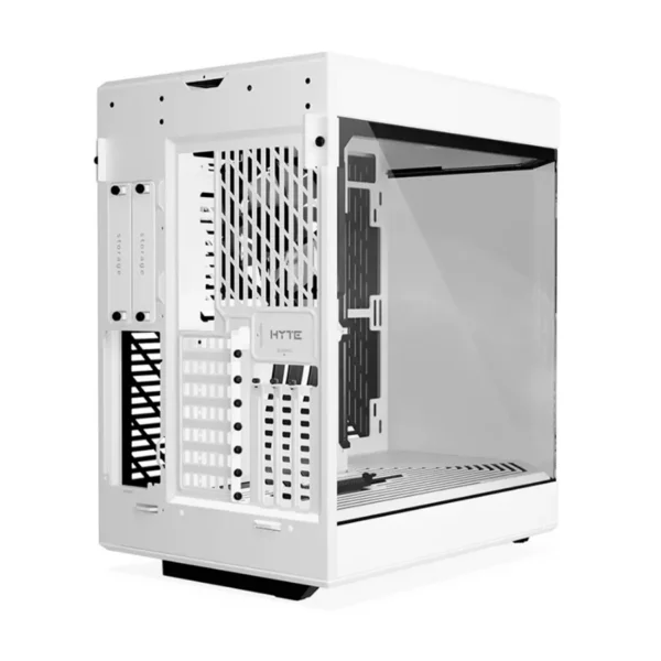 Gabinete HYTE Y60 – ATX Mid Tower, 3 Ventiladores Incluidos, Cristal Templado Panorámico de Doble Cámara, Cable Elevador PCIE 4.0 – Blanco - Image 5