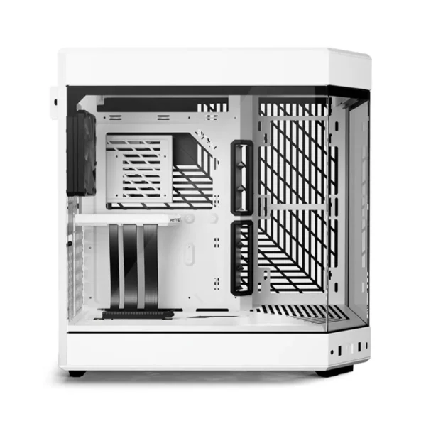 Gabinete HYTE Y60 – ATX Mid Tower, 3 Ventiladores Incluidos, Cristal Templado Panorámico de Doble Cámara, Cable Elevador PCIE 4.0 – Blanco - Image 4