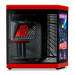 Gabinete HYTE Y70 LCD TOUCH INFINITE - Pantalla Táctil IPS Integrada De 2.5K, ATX Mid Tower, Doble Cámara, Sin Ventiladores – Negro Con Rojo - Image 3