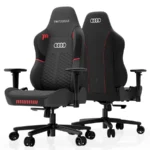 Silla Gamer VERTAGEAR Audi SL3800 - Marco de acero, Cuero PUC, Elevador De Gas Clase 4, Brazo 3D, Ergonómico, Blanco y Negro, Hasta 100kg - Image 4