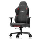 Silla Gamer VERTAGEAR Audi SL3800 - Marco de acero, Cuero PUC, Elevador De Gas Clase 4, Brazo 3D, Ergonómico, Blanco y Negro, Hasta 100kg