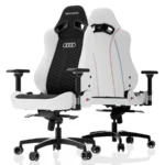 Silla Gamer VERTAGEAR Sl5800 Audi Rs - Marco de acero, Cuero PUC, Elevador De Gas Clase 4, Blanco y Negro, Hasta 113kg, (Led,Rgb Upgradable) - Image 4