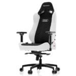 Silla Gamer VERTAGEAR Sl5800 Audi Rs - Marco de acero, Cuero PUC, Elevador De Gas Clase 4, Blanco y Negro, Hasta 113kg, (Led,Rgb Upgradable)