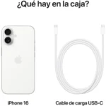 IPHONE 16 APPLE – 6.1”, iOS 18, Chip A18, Almacenamiento 256GB, Cámara 12MP/48MP - Titanio blanco - Image 4