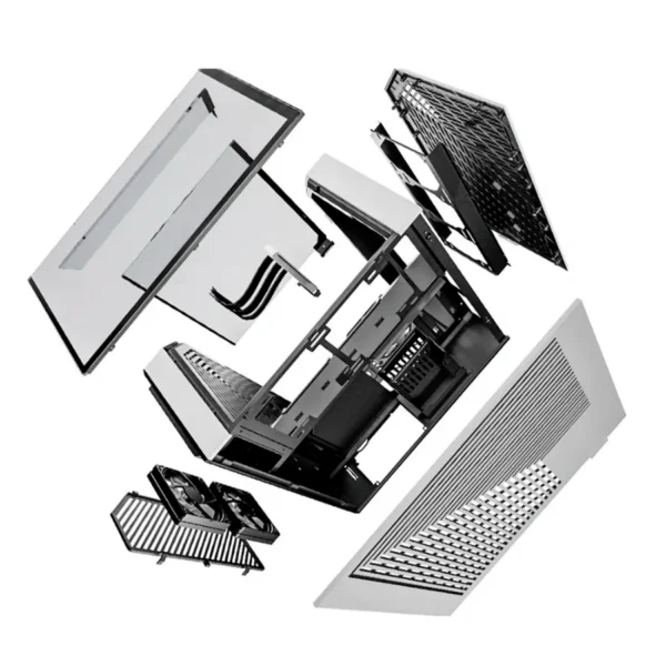 Gabinete HYTE Y60 – ATX Mid Tower, 3 Ventiladores Incluidos, Cristal Templado Panorámico de Doble Cámara, Cable Elevador PCIE 4.0 – Negro Con Blanco - Image 6