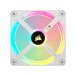 Kit De 3 Ventiladores CORSAIR ICUE LINK QX120 RGB - 3 Fan De 120mm, 400 - 2400 Rpm, 63.1 CFM, 37 dBA, Domo Magnético - Blanco - Image 4