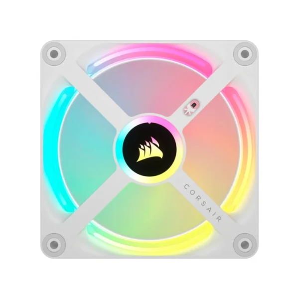 Kit De 3 Ventiladores CORSAIR ICUE LINK QX120 RGB - 3 Fan De 120mm, 400 - 2400 Rpm, 63.1 CFM, 37 dBA, Domo Magnético - Blanco - Image 4