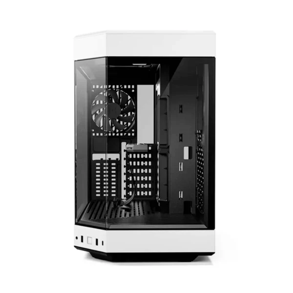 Gabinete HYTE Y60 – ATX Mid Tower, 3 Ventiladores Incluidos, Cristal Templado Panorámico de Doble Cámara, Cable Elevador PCIE 4.0 – Negro Con Blanco - Image 2