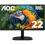 Monitor AOC 22B2HM2 WLED 21.5" - 1920x1080 Full HD, VA,100Hz, HDMI, 4 ms, 3.5mm, Color Negro