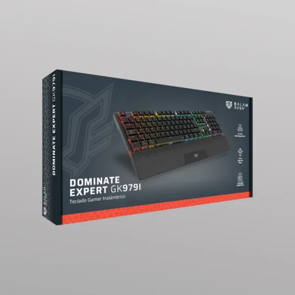 Teclado Mecánico Balam Rush Dominate Expert GK979I - Inalámbrico Y Alámbrico, Switch Red, 105 Teclas, RGB, Con Impresión Al Español, Negro - Image 6