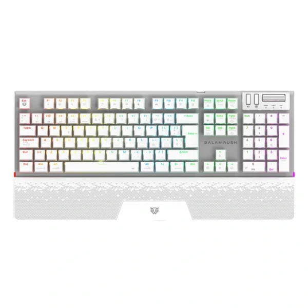 Teclado Mecánico Balam Rush Dominate Expert GK979I - Inalámbrico Y Alámbrico, Switch Red, 105 Teclas, RGB, Con Impresión Al Español, Blanco - Image 1