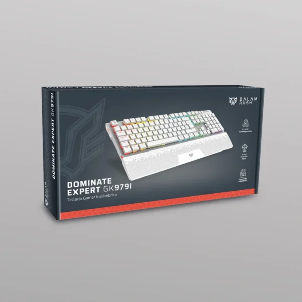 Teclado Mecánico Balam Rush Dominate Expert GK979I - Inalámbrico Y Alámbrico, Switch Red, 105 Teclas, RGB, Con Impresión Al Español, Blanco - Image 6