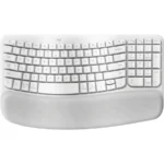 Teclado Ergonómico LOGITECH Wave Keys – Inalámbrico, Easy-Switch, Patas ajustables, Alcance 10m,  Español - Blanco