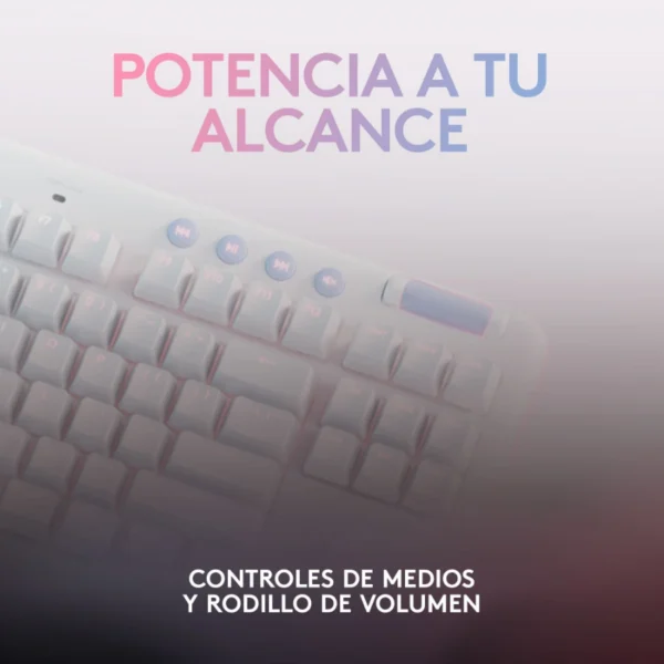 Teclado Mecánico LOGITECH TKL G713 – Alámbrico USB, Switch GX Brown, RGB Con Iluminación Individual, Control Giratorio De Volumen, Ingles - Blanco - Image 4