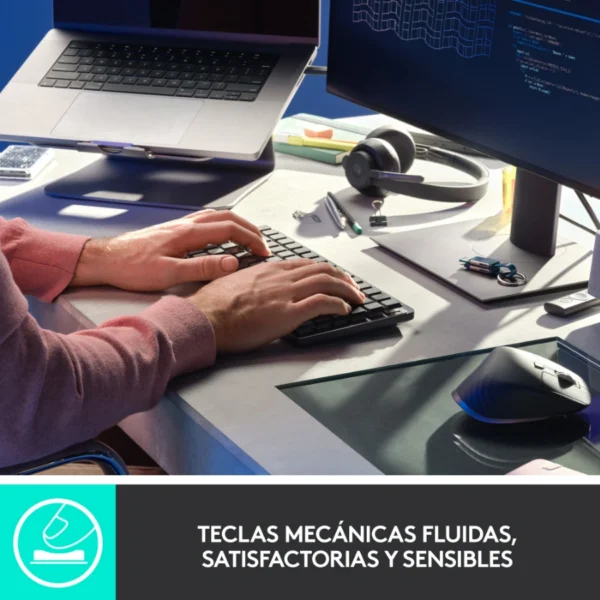 Teclado Mecánico LOGITECH MX Mini TKL – Inalámbrico Bluetooth, Easy-Switch, Recargable por USB-C - Color Grafito - Image 6