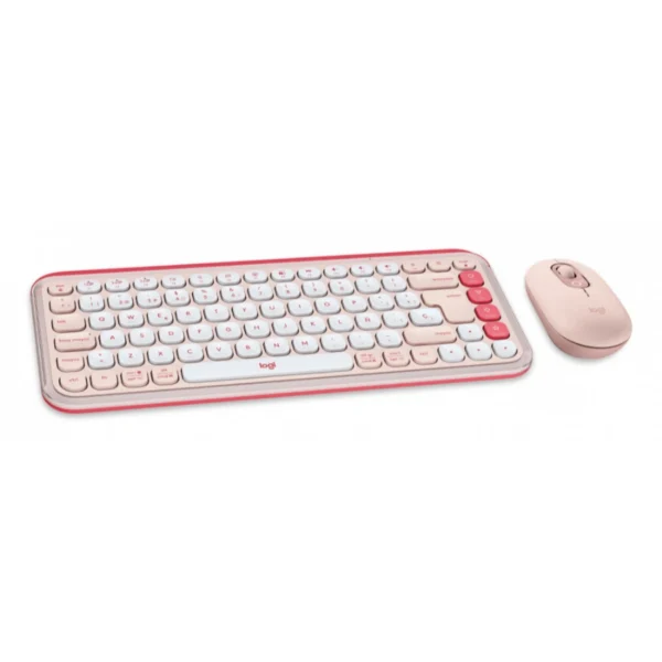 Kit De Teclado y Mouse LOGITECH Pop Icon - Teclas Easy-Switch, Inalámbrico Bluetooth, Hasta 4000Dpi - Rosa Con Blanco - Image 2