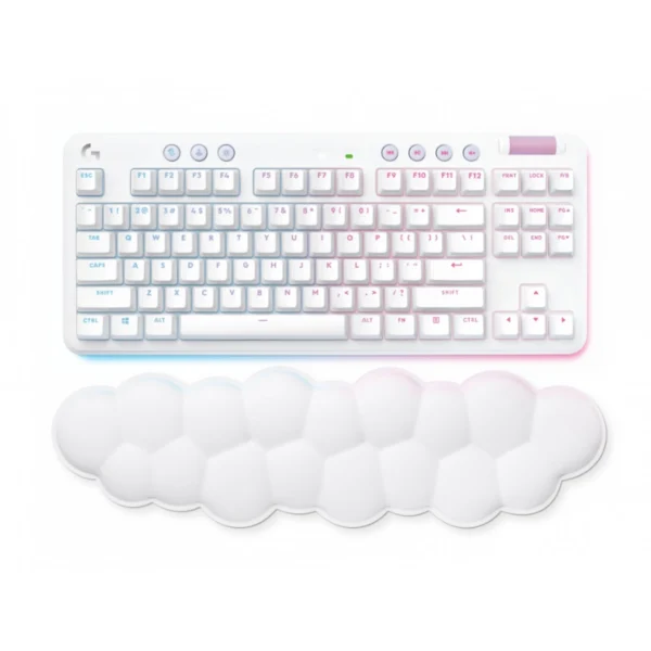 Teclado Gamer LOGITECH G715 RGB TKL - Switch GX Brown, Inalámbrico Bluetooth, Control Giratorio De Volumen, Carga USB-C, Ingles - Blanco - Image 1