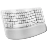 Teclado Ergonómico LOGITECH Wave Keys – Inalámbrico, Easy-Switch, Patas ajustables, Alcance 10m,  Español - Blanco - Image 2