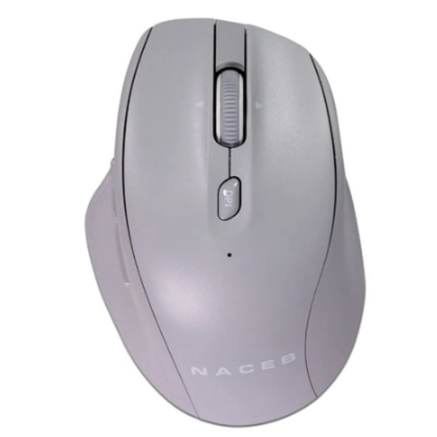 CP-NACEBTECHNOLOGY-NA-0139G-f8e49f Mouse Ergonómico Naceb NA-0139A - Inalámbrico Receptor USB 2.4G + Bluetooth, Óptico, 1600DPI, RF Inalámbrico, 1 Pila AA, 5 Botones, Gris - Image 1