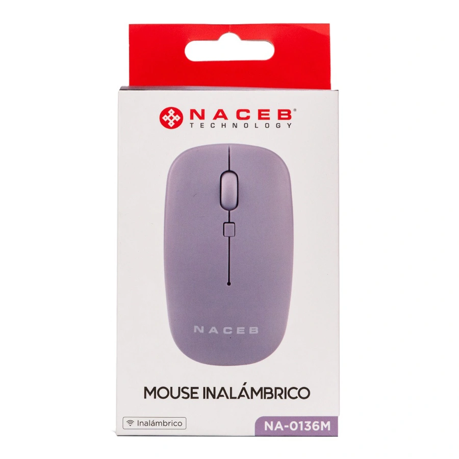 NA-0136M_5 Mouse Naceb NA-0136 - Inalámbrico, Óptico, 1600DPI, RF Inalámbrico, Nano USB, 3 Botones, 1 Pila AA, Rosa - Image 3