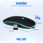 Mouse Inalámbrico Vorago MO-307 - Óptico, Bluetooth/Nano USB-A,1600DPI, Batería Recargable, Negro - Image 6