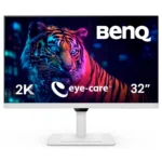 Monitor BenQ GW3290QT 31.5" – 2560x1440 Full HD, Eye-CareU/Display Quickit, Panel IPS, 75Hz, Hdmi, Dp, 5MS, Vesa, Sin Bordes, Bocinas Integradas, Modo M-Book, Blanco