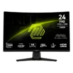Monitor Gamer Curvo MSI MAG 242C LCD 24"– 1920 x 1080 Full HD, HDR READY, Adaptive Sync, Panel VA, 180Hz, Hdmi, Dp, 1MS, Vesa, Sin Bordes, Negro