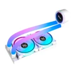 Enfriamiento Líquido AIO XZEAL AR240 - 240mm, 2x120mm, Hasta 1800 RPM, 48.52 CFM, 32.2 dBA, 3pin 5V, Mangueras ARGB - Blanco