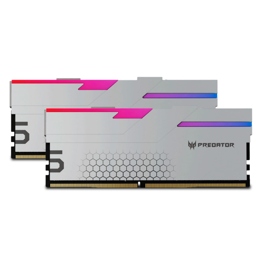 8fd96a6c4b35b66e8c6a22cfb77d587f Kit Memoria RAM ACER PREDATOR Hermes - 48GB 2X24GB, DDR5 7200MHz, CL36, 1.35V, DIMM, XMP - Plata - Image 1