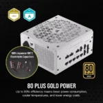 Fuente de Poder Corsair RM850X SHIFT 8580 PLUS Gold - Full Modular, 80+ GOLD, 24 pin, ATX 3.1, PCIe 5.1, PCI-e 6+2 Pin, EPS 4+4 Pin, 120mm, Blanco - Image 3