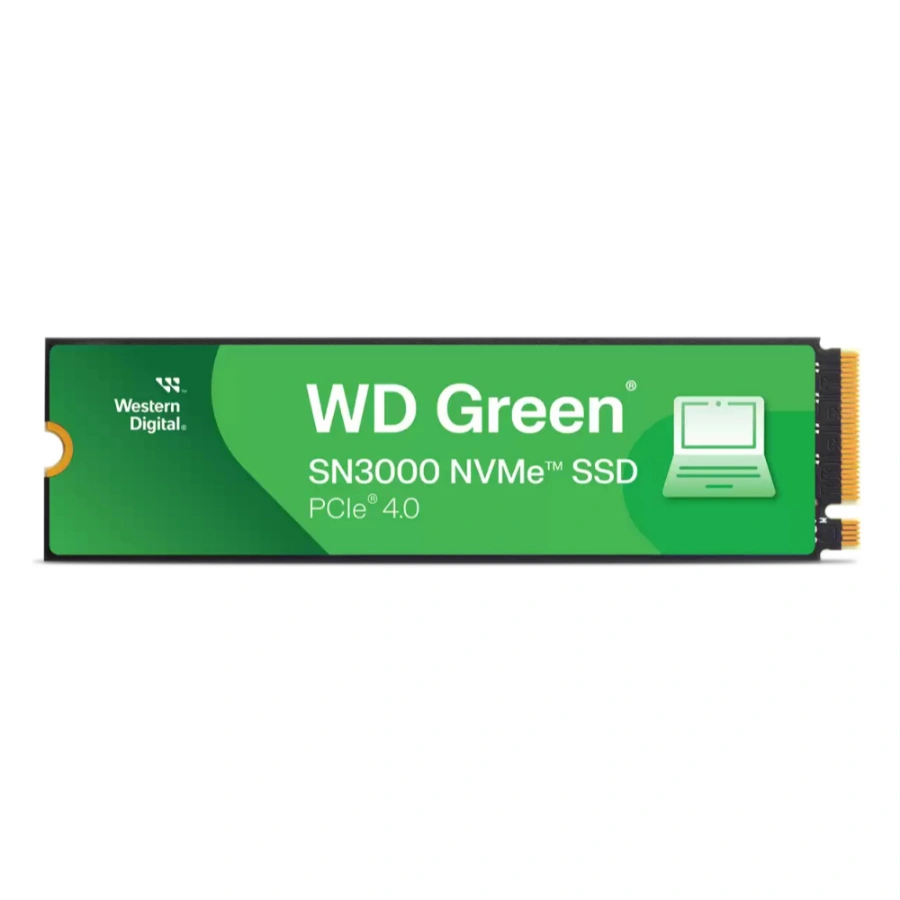 CP-WESTERNDIGITAL-WDS500G4G0E-e38616 Unidad SSD M.2 NVMe WESTERN DIGITAL Green SN3000 - 500GB, M.2 2280, PCIe 4.0, Lectura 5000 MB/s, Escritura 4100 MB/s - Imagen 1