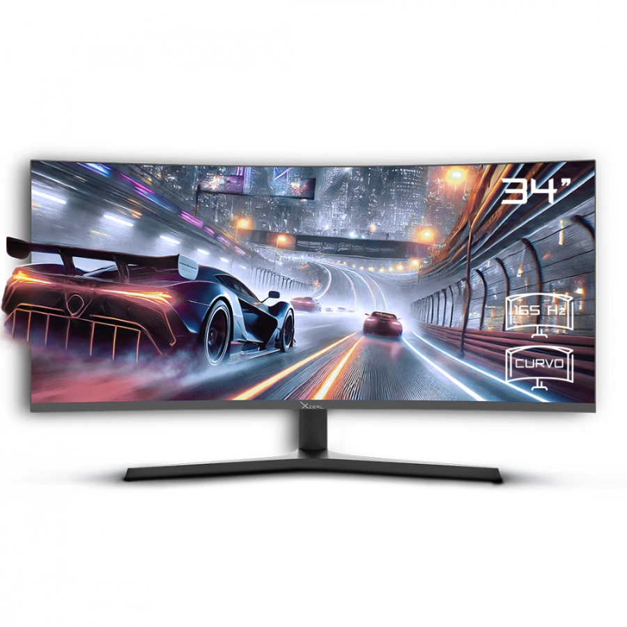 CP-XZEAL-XZ6010-1-1 Monitor Gamer Curvo Xzeal XZMO342B LED 34" RGB – 3440X1440 PX WQHD, FreeSync, Panel VA, 165Hz, HDMI, DP, 4MS, Vesa, Sin Bordes, Negro - Imagen 1