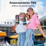 Bocina 1HORA BOC242 – Bluetooth 5.1 Inalámbrico, Speaker Subwoofer, Portátil Con Rgb, TF, USB, AUX, Carga Tipo C, Negro - Image 5