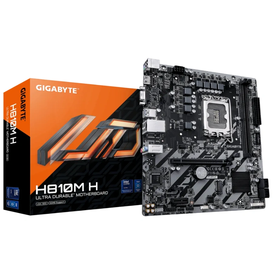H810M H12l Tarjeta Madre GIGABYTE H810M H – Socket LGA 1851, 128GB X2 DDR5 6400Mhz, Hdmi, Vga, USB 3.2 - Micro-ATX - Image 1