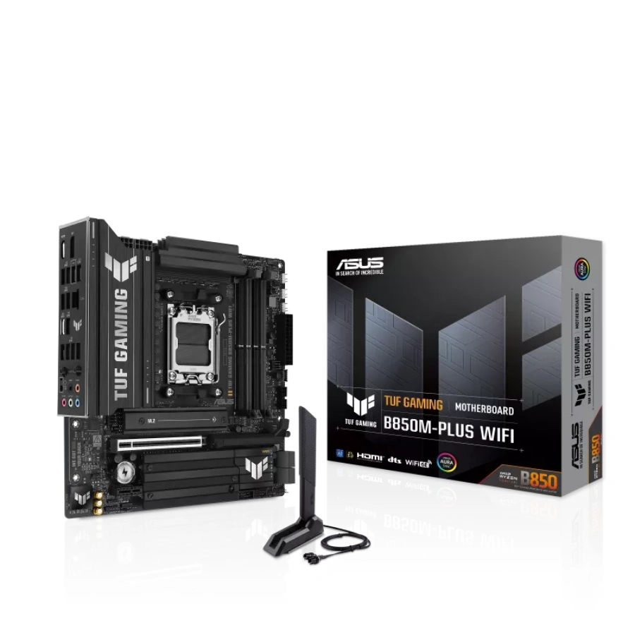 TUF GAMIN23 Tarjeta Madre ASUS TUF GAMING B850M-PLUS WIFI - Socket AM5, 256GB X4 DDR5 8000Mhz OC*, Hdmi, Dp, Wifi6e, Bluetooth, M.2 PCIe 5.0 - Micro-ATX - Image 1