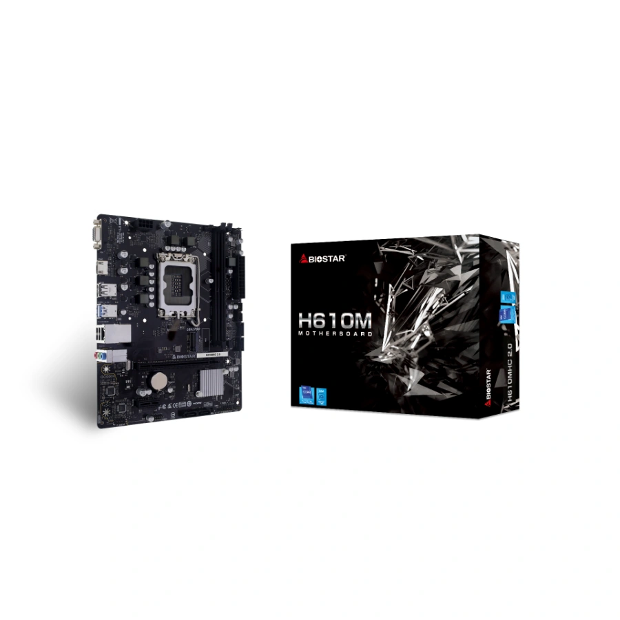bH610MHC_2_BOX_BtAr Tarjeta Madre BIOSTAR H610MHC – Socket LGA 1700, 64GB X2 DDR4 3200Mhz, USB 3.2, M.2 Pcie 3.0, Hdmi, Vga - Micro-ATX - Image 1