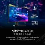 Monitor Gamer Curvo MSI MAG 242C LCD 24"– 1920 x 1080 Full HD, HDR READY, Adaptive Sync, Panel VA, 180Hz, Hdmi, Dp, 1MS, Vesa, Sin Bordes, Negro - Image 4
