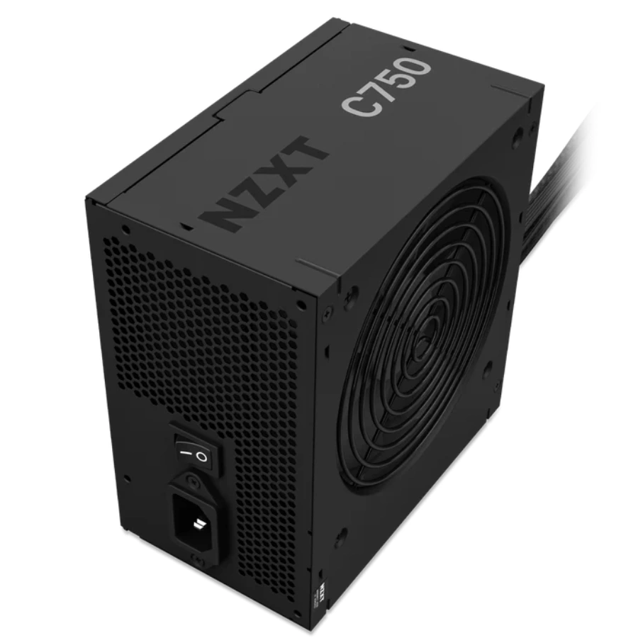 c750w-bronze-psu-hero-black Fuente De Poder NZXT C750 Bronze 750W - No Modular, Certificación 80+ Bronze, 24 pin ATX, PCI-e 6+2 Pin, EPS 4+4 Pin, 120mm, Negro - Image 1