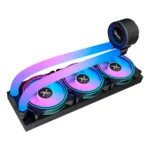Enfriamiento Líquido AIO XZEAL VOSTOK AR360 - 360mm, 3x120mm, Hasta 1800 RPM, 48.52 CFM, 32.2 dBA, 3pin 5V, Mangueras ARGB - Negro