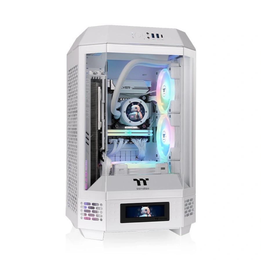 CP-THERMALTAKE-CA-1Z9-00S6WN-00-4aec90 Gabinete THERMALTAKE The Tower 250 - Mini ITX, Cristal Templado, 2 Vent. Incluidos, USB 3.2, 3.0, Blanco - Imagen 1