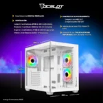 Gabinete OCELOT Gaming A-CUBE 1 - ATX, Cristal Templado, 3 Vent. Incluidos, USB 3.0, Blanco - Image 7