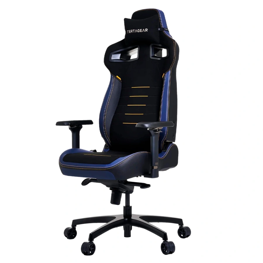 fcc31b3e5d410e15d4b2f3c154b936fe Silla Gamer Deportiva VERTAGEAR PL4800 X LARGE - Bastidor de acero, Elevación por gas, Reposabrazos ajustables 4D, Hasta 163kg, Kits LED RGB actualizables, Negro Con Azul - Image 1