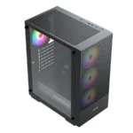 Gabinete MUNFROST Alpha Black - ATX, Cristal Templado, 4 Vent. Incluidos, USB 3.1, Color Negro - Imagen 3