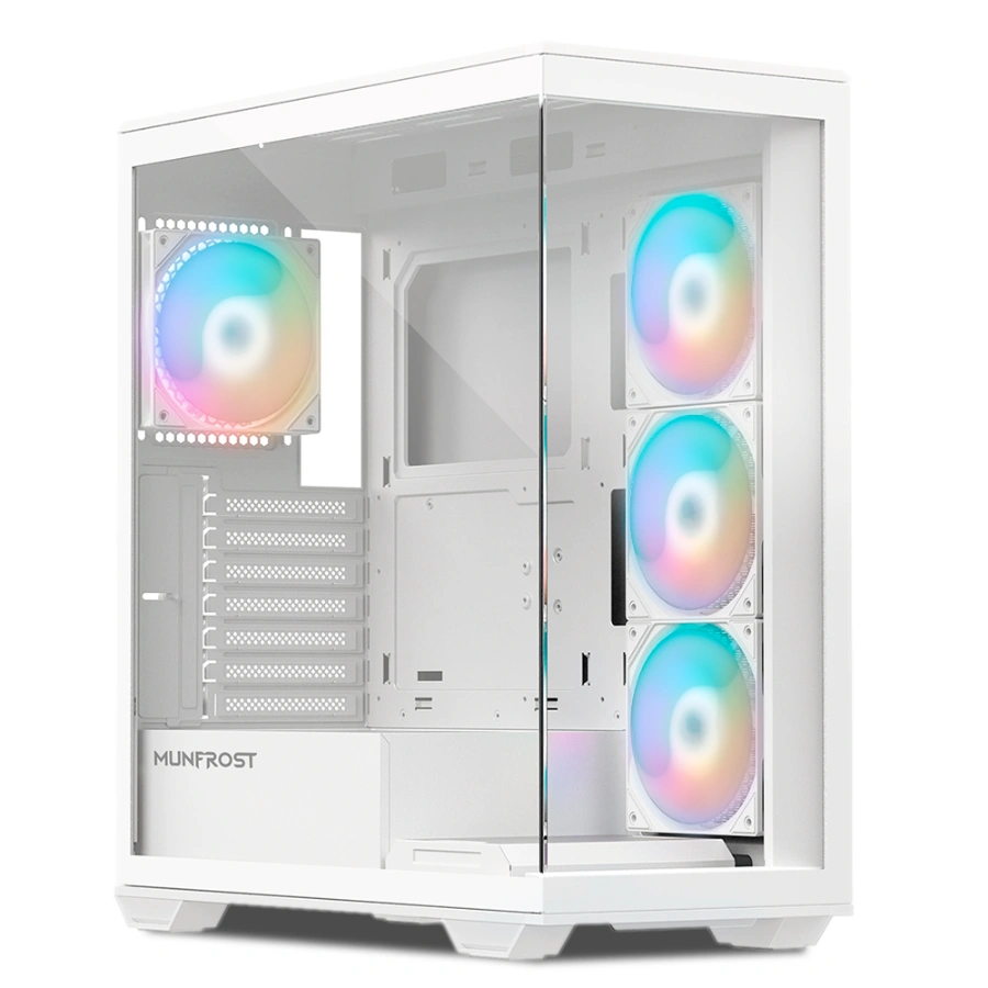 6f6ec83ac31bce0c8d654968efc4e6d3 Gabinete MUNFROST POLARIS - ATX, Cristal Templado, 4 Vent. Incluidos, USB 3.0, Blanco - Imagen 1