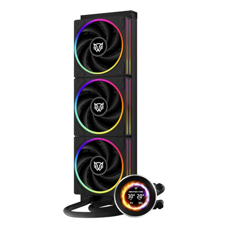 CP-BALAMRUSH-BR-941808-616dc4 Enfriamiento Liquido AIO Balam Rush Hydrox Expert Level HYX40 - 360mm, 3x120mm, Hasta 2200 RPM, 74.3 CFM, 30 dBA, 4pin 12V, 3pin 5V - Negro - Imagen 1